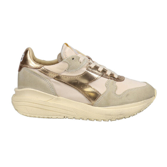 Diadora Venus Queen Metallic Lace Up Womens Off White Sneakers Casual Shoes 179