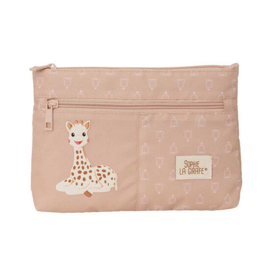 SAFTA Sophie La Girafe Cookie Big 2 Zippers Rec & Water Resistant big pencil case