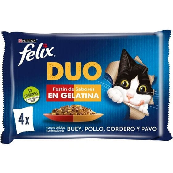 PURINA Fantastic Duo 4x85g cat food with ox and chicken and lamb and turkey 12 units