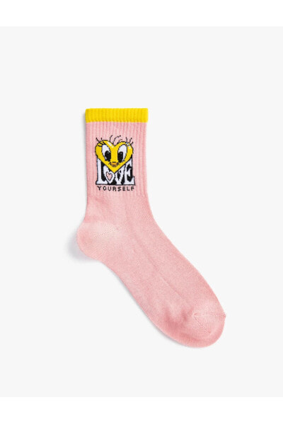 Tweety Soket Çorap Lisanslı Işlemeli