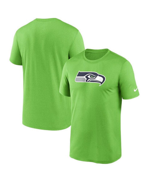 Men's Neon Green Seattle Seahawks Legend Logo Performance T-shirt