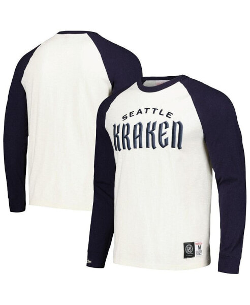 Men's Cream Seattle Kraken Legendary Slub Vintage-Like Raglan Long Sleeve T-shirt