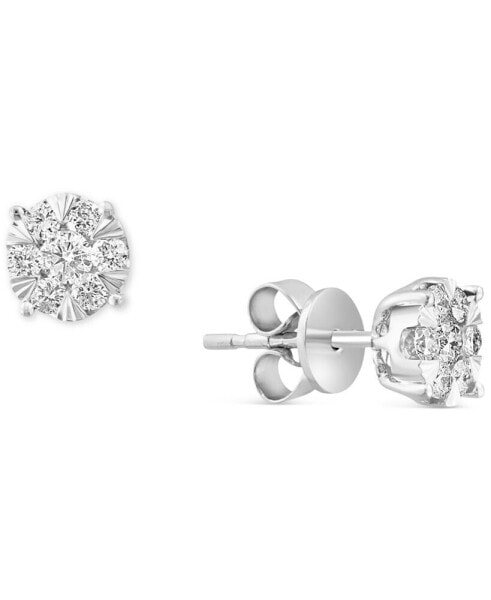 EFFY® Diamond Cluster Stud Earrings (1/2 ct. t.w.) in 14k White Gold