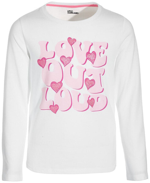 Big Girls Love Out Loud Graphic Long-Sleeve T-Shirt, Created for Macy's