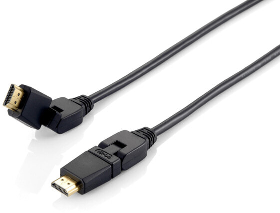 Equip Swivel HDMI 2.0 Cable - 1m - Swivel plug - 1 m - HDMI Type A (Standard) - HDMI Type A (Standard) - 3D - Audio Return Channel (ARC) - Black