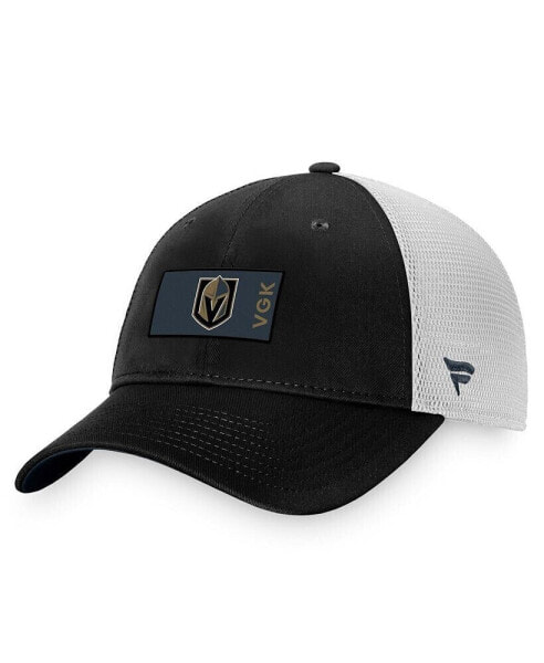 Men's Black, White Vegas Golden Knights Authentic Pro Rink Trucker Snapback Hat