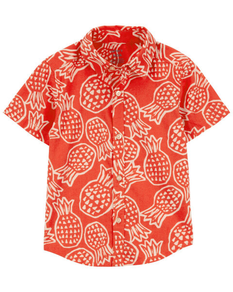 Toddler Pineapple Button-Down Shirt 4T