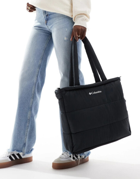 Columbia Pike Lake II puffer tote in black