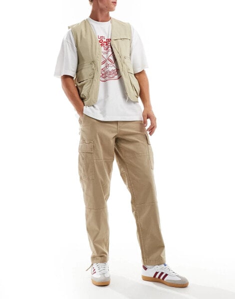 Jack & Jones karl loose fit cargo trouser in beige