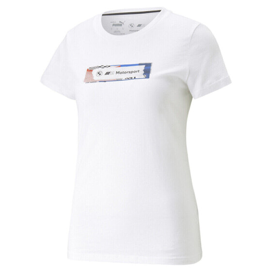 Puma Bmw Mms Statement Graphic Crew Neck Short Sleeve T-Shirt Womens White Casua