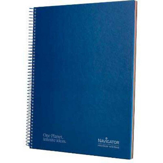 NAVIGATOR Spiral notebook A4 micro lined cover 120h 80gr horizontal 5 bands 4 holes marine