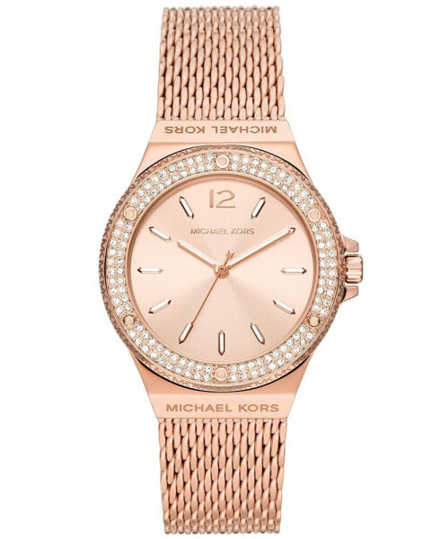 Women's Lennox Three-Hand Rose Gold-Tone Stainless Steel Bracelet Mesh Watch, 37mm