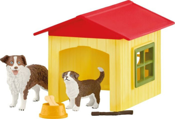 Фигурка Schleich Australian Shepherd-Mama и ее Welpe - Hundehütte