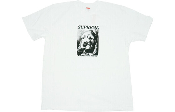 Supreme FW18 Remember Tee White 小狗素描肖像印花短袖T恤 男女同款 白色 送礼推荐 / Футболка Supreme FW18 Remember Tee White T SUP-FW18-446