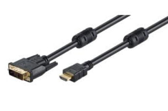 M-CAB HDMI/DVI-D cable 2m black - 2 m - HDMI - DVI-D - Gold - Black - Male/Male