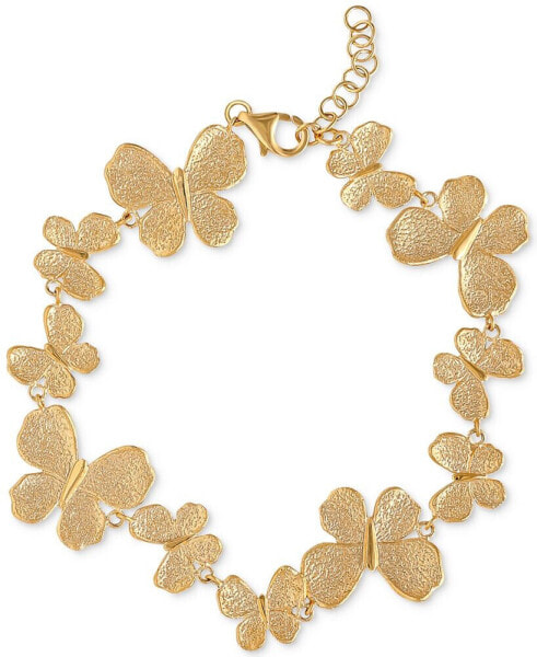 Textured Butterfly Link Bracelet in 18k Gold-Plated Sterling Silver, Created for Macy's