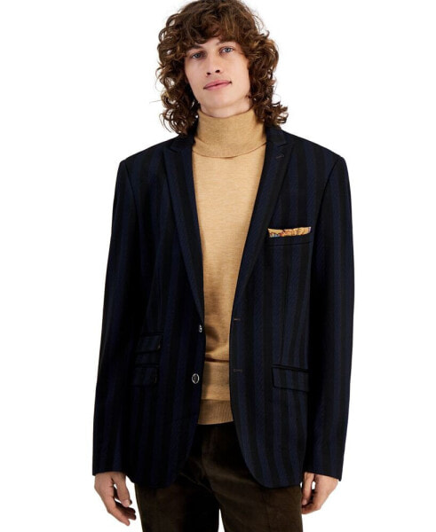 Men's Ashton Striped Peak-Collar Jacket