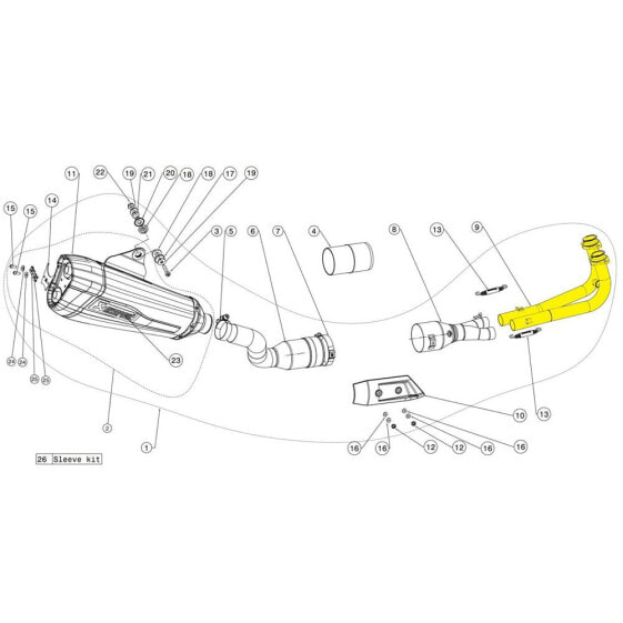 AKRAPOVIC Header Set Ref:H-Y5R1 manifold