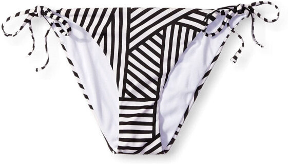 Sole East 263492 Women's Cali Bikini Bottom Swimwear Black Stripe Size Large