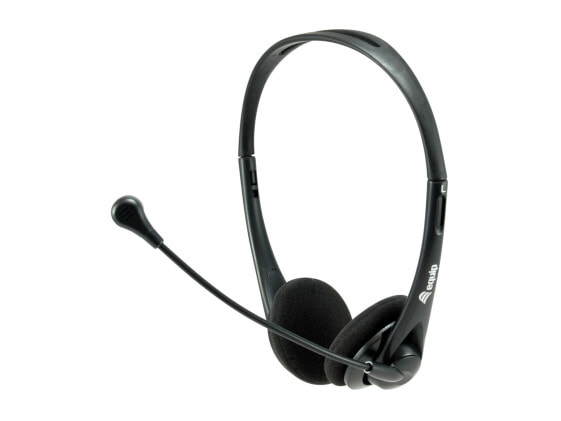 Equip USB Headset - Headset - Head-band - Office/Call center - Black - Binaural - In-line control unit