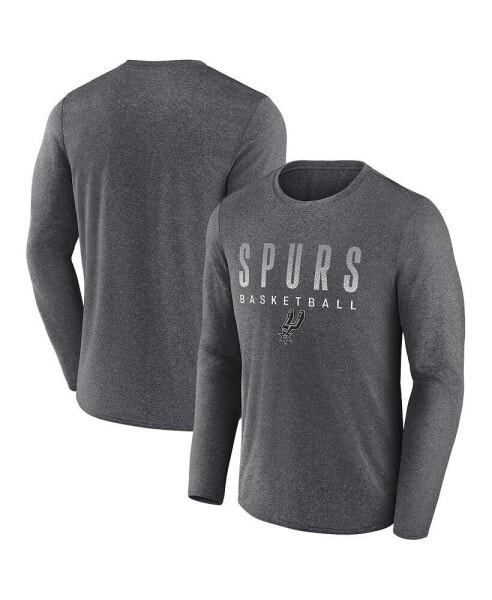 Men's Heathered Charcoal San Antonio Spurs Where Legends Play Iconic Practice Long Sleeve T-shirt