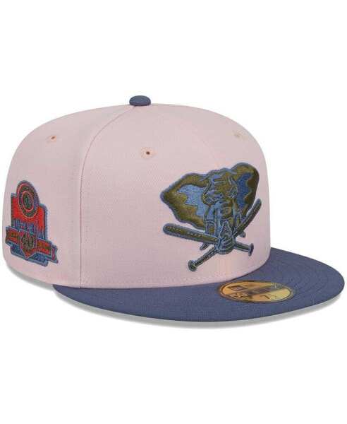 Men's Pink, Blue Oakland Athletics Olive Undervisor 59FIFTY Fitted Hat