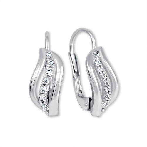 Earrings made of white gold with crystals 239,001 00,688 07