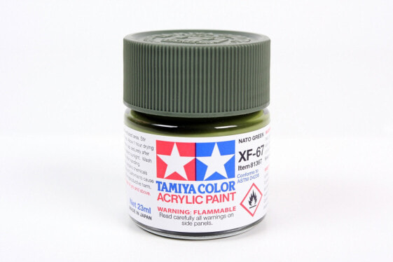 TAMIYA Vernice acrilica 81367 Verde nato opaco Codice colore XF-67 - Green - Bottle - 23 ml - Bottle