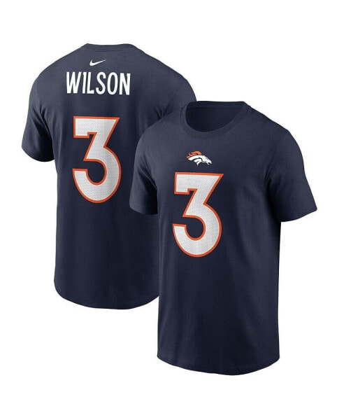 Men's Russell Wilson Navy Denver Broncos Player Name & Number T-shirt