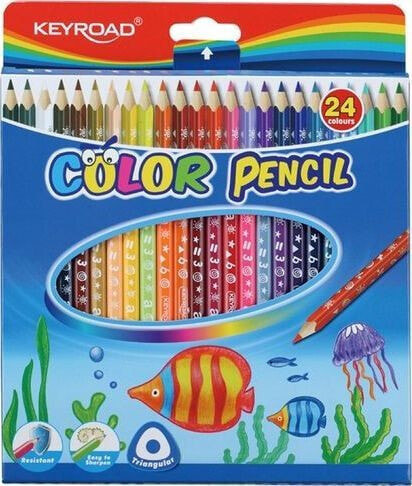 Цветные карандаши Keyroad KREDKI TRÓJKĄTNE KEYROAD 24 КОЛОРА