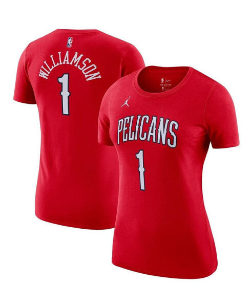 Футболка Jordan женская с именем и номером Zion Williamson New Orleans Pelicans красная (коллекция Statement Edition)