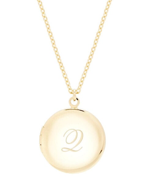 14K Gold Plated Isla Initial Long Locket Necklace