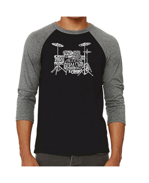 Drums Men's Raglan Word Art T-shirt