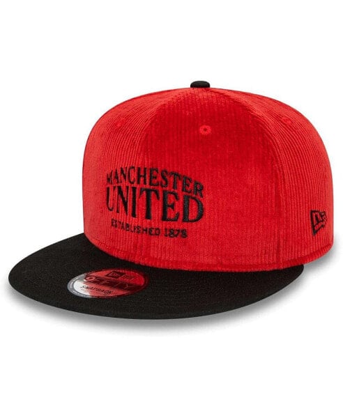 Бейсболка кепка New Era мужская красная Manchester United из вельвета 9FIFTY