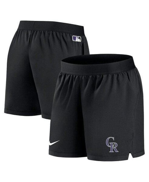 Women's Black Colorado Rockies Authentic Collection Team Performance Shorts