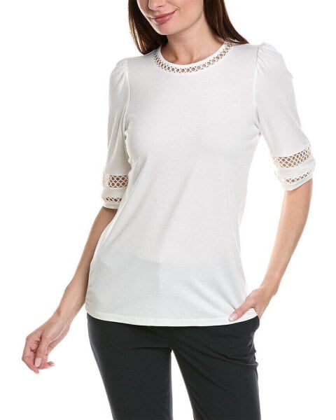 Anne Klein Lace Trim T-Shirt Women's