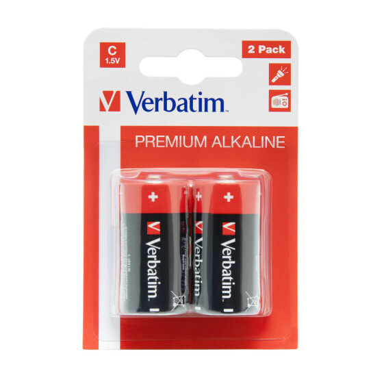 Одноразовые батарейки Verbatim Alkaline AA LR6 - 1.5 V, 2 шт - Многоцветный - 26.2 мм