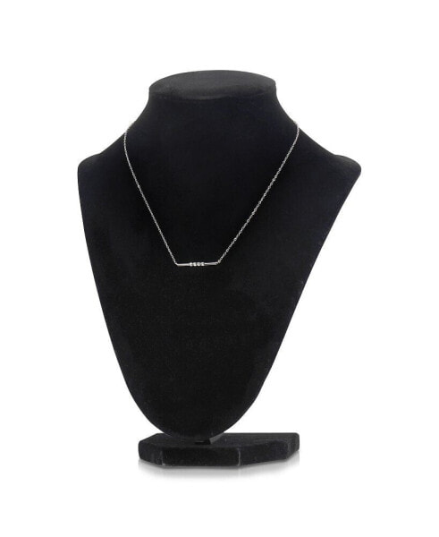 5A Cubic Zirconia Sparkling Gemstones Bar Necklace