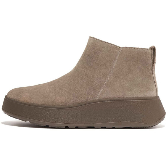 FITFLOP F-Mode Suede Flatform Zip Ankle Boots