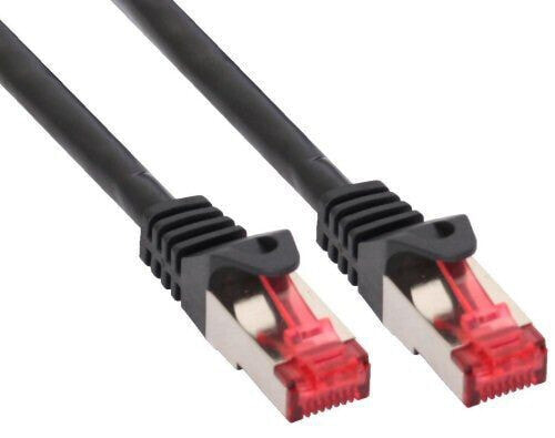 InLine Patch Cable S/FTP PiMF Cat.6 250MHz PVC copper black 1m