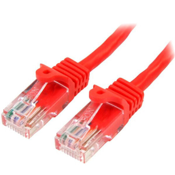 StarTech.com Cat5e Ethernet Patch Cable with Snagless RJ45 Connectors - 5 m - Red - 5 m - Cat5e - U/UTP (UTP) - RJ-45 - RJ-45
