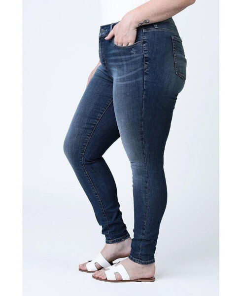 Plus Size Denim Mid Rise Skinny Jeans