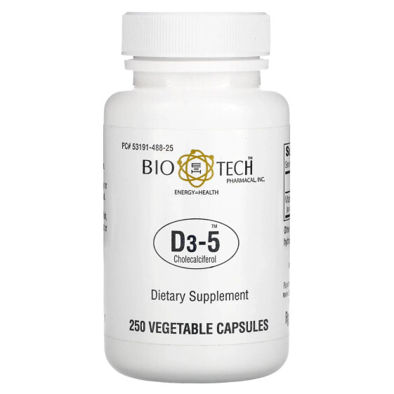Витамин D Bio Tech Pharmacal D3-5, 250 капсул