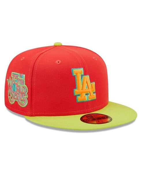 Men's Red, Neon Green Los Angeles Dodgers 1978 World Series Lava Highlighter Combo 59FIFTY Fitted Hat