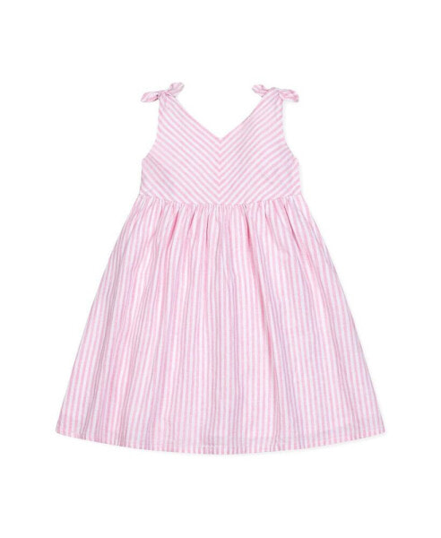 Girls' Sleeveless Bow Shoulder Swing Dress, Toddler