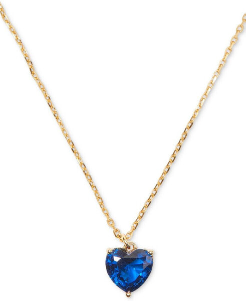 Gold-Tone September Heart Pendant Necklace, 16" + 3" extender