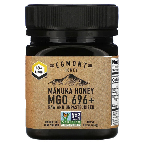 Egmont Honey, Мед манука, необработанный и непастеризованный, MGO 696+, 250 г (8,82 унции)