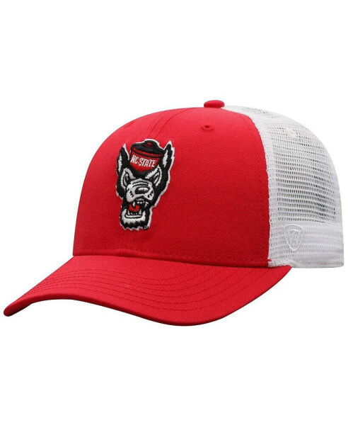 Men's Red, White NC State Wolfpack Trucker Snapback Hat