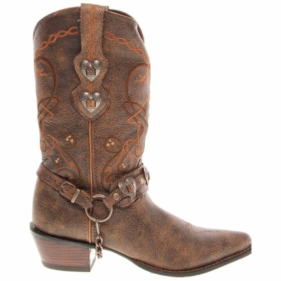 Durango Crush Heartbreaker Pointed Toe Cowboy Womens Brown Casual Boots RD4155