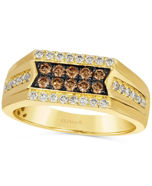 Men's Chocolate Diamond (1/3 ct. t.w.) & Nude Diamond (3/8 ct. t.w.) Cluster Ring in 14k Gold